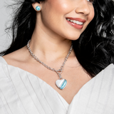 Larimar and Pearl Charm