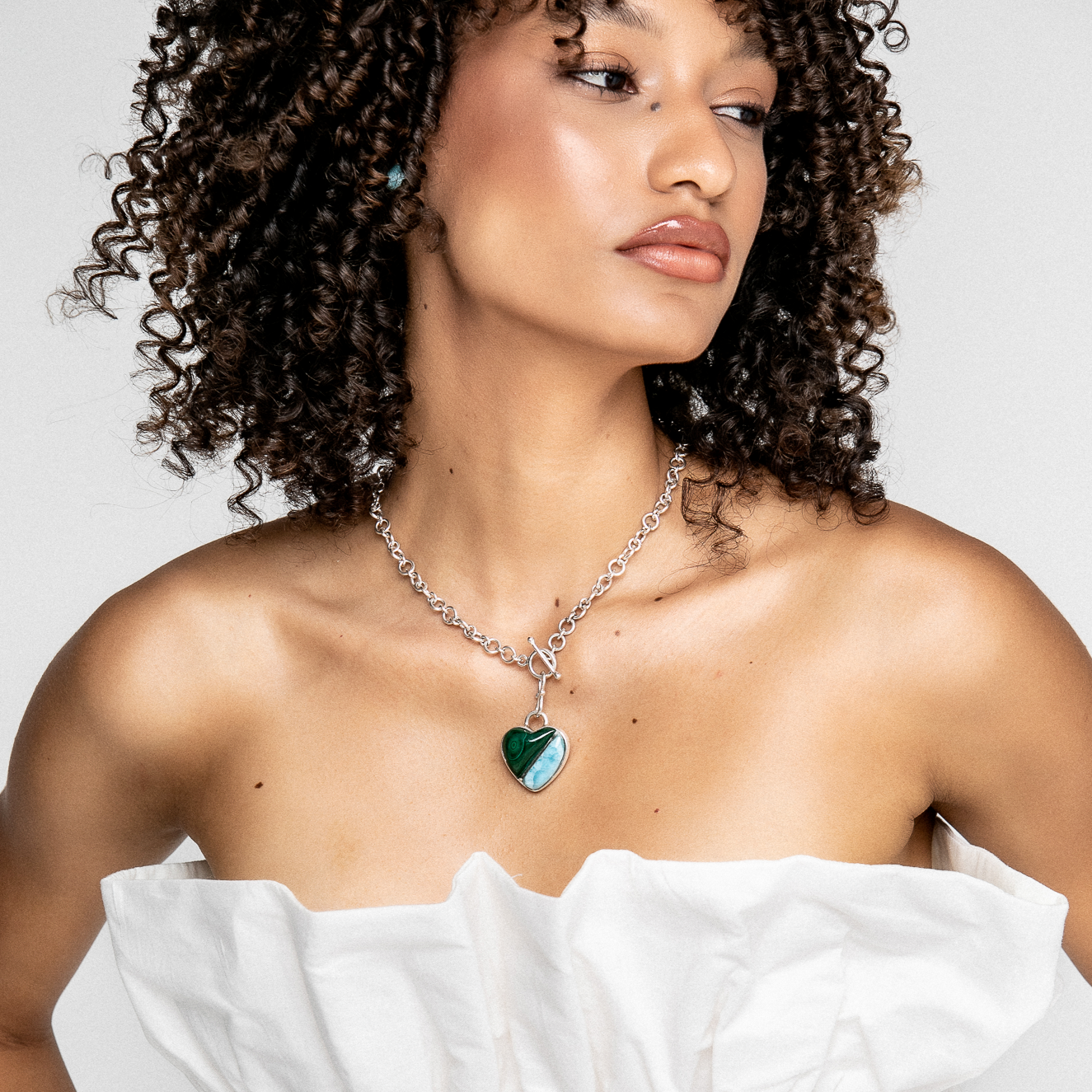 Heart Shaped Malachite Charm