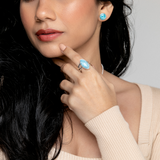 Larimar and Silver Ring Tulipán