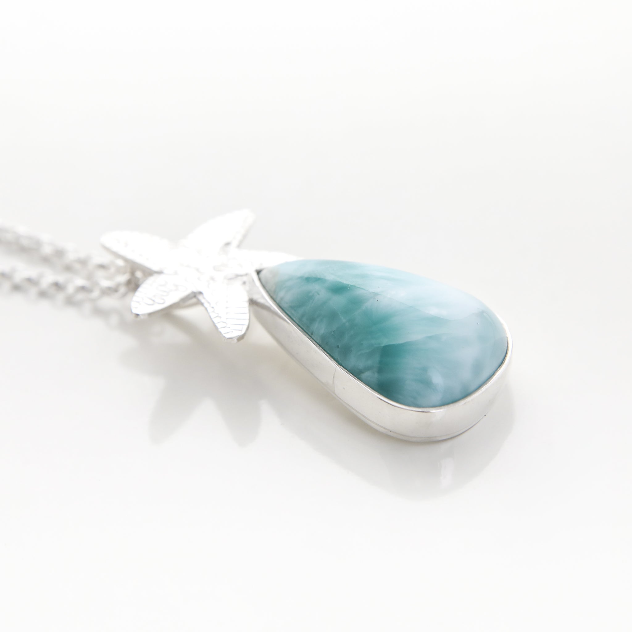 White Larimar Star pendants for women