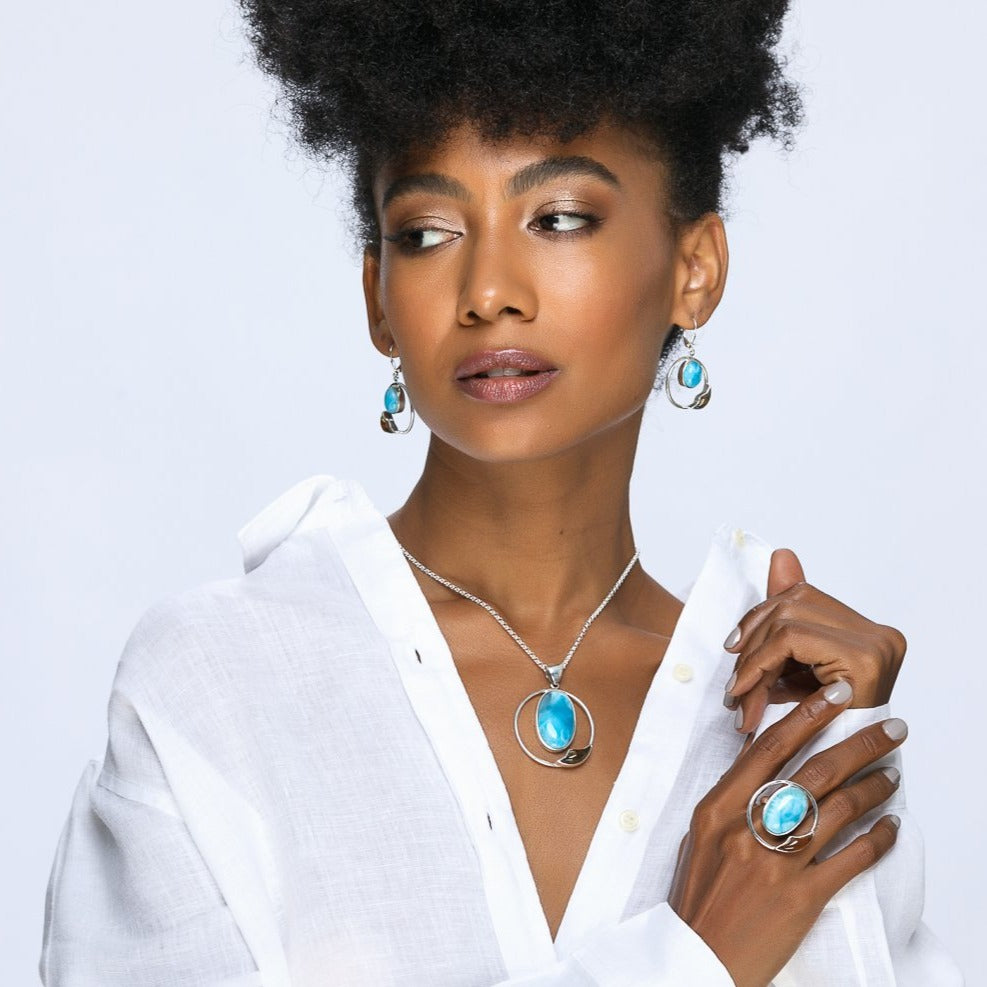 Larimar Amber Pendant, Isleña I