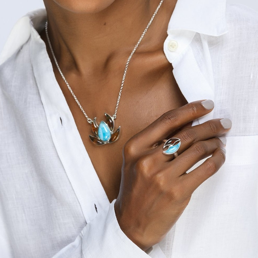 Larimar Amber Ring, Jaiba