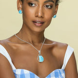 Larimar Moon Pendant, Bella
