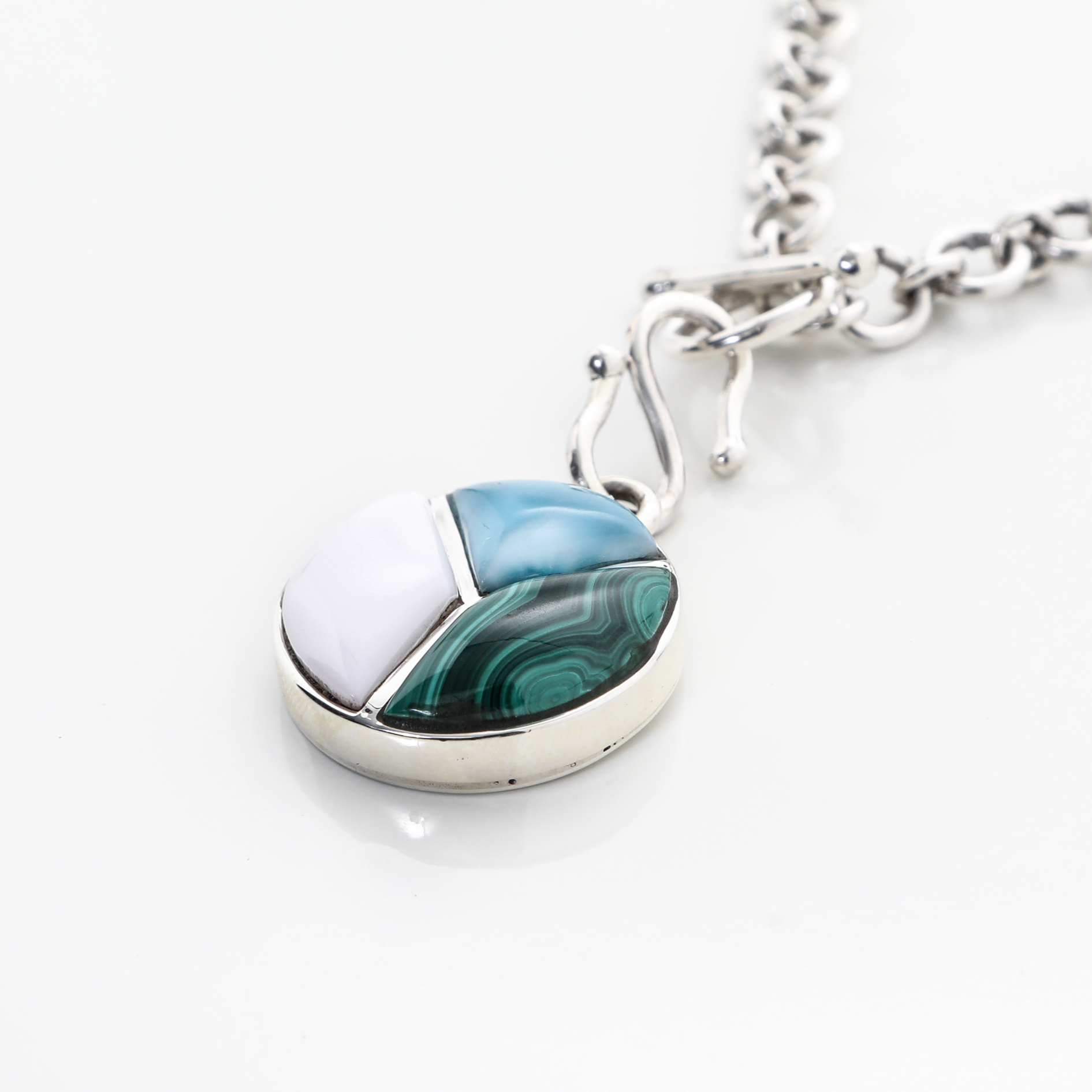 Pearl and Malachite Charm