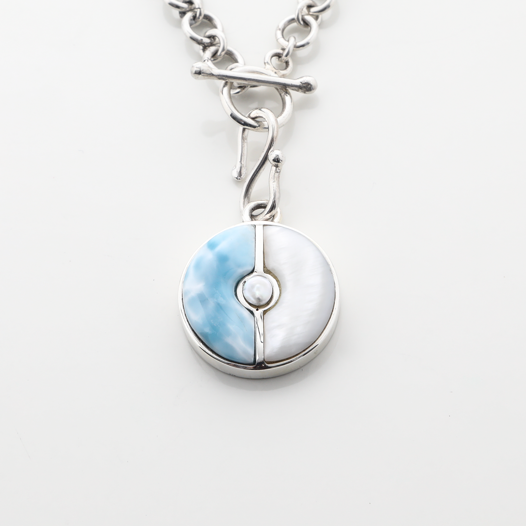 Larimar and Pearl Charm