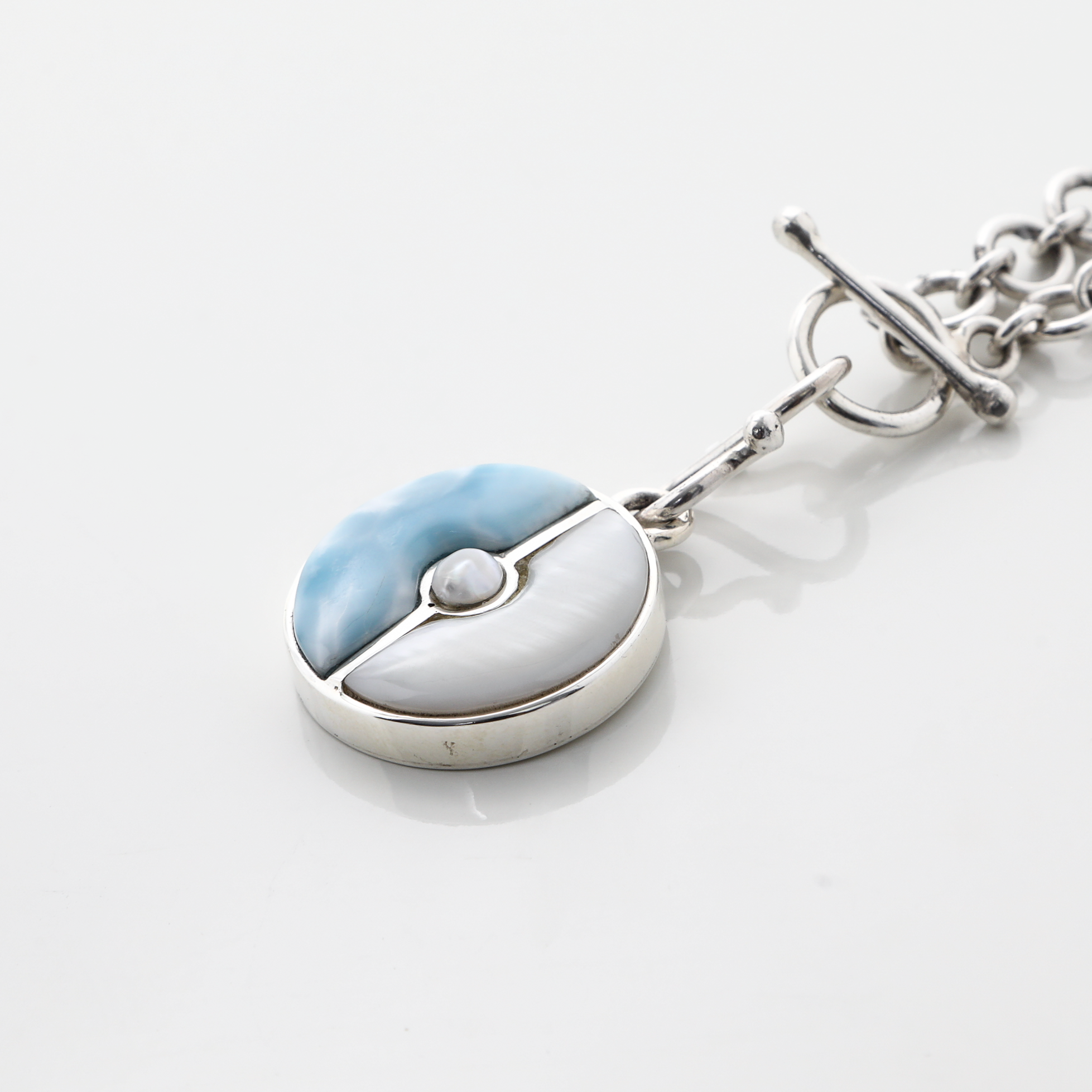 Larimar and Pearl Charm