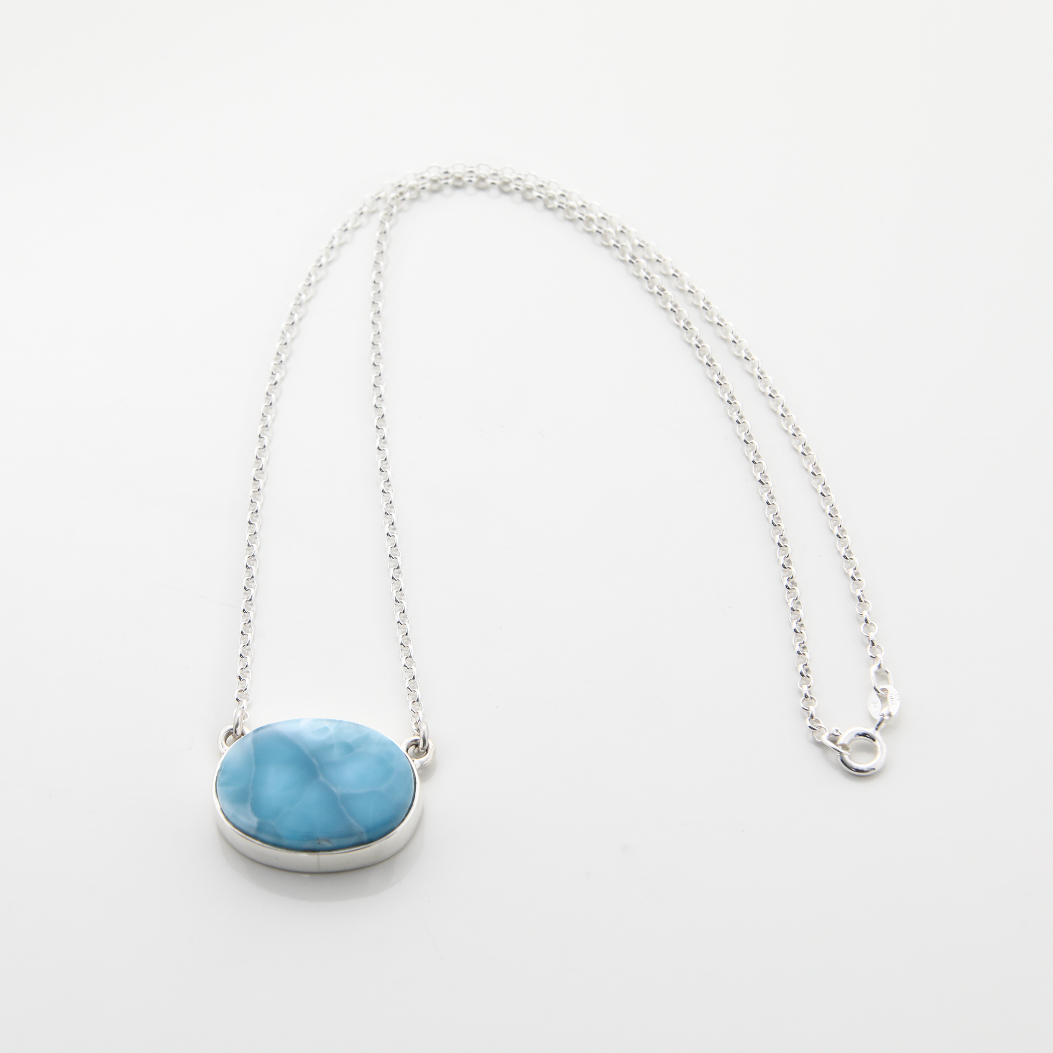 Larimar Oval Shaped Necklace