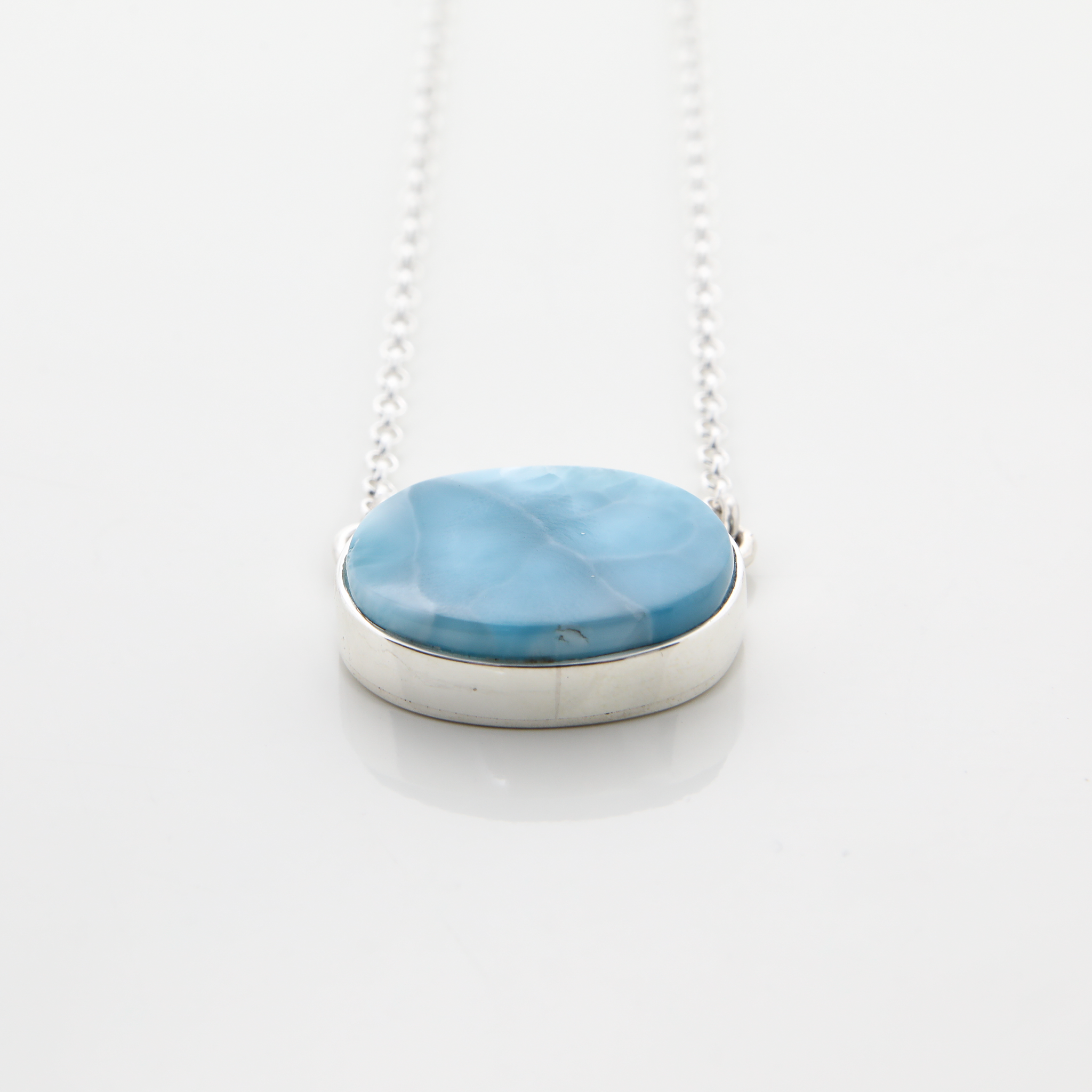 Larimar Oval Shaped Necklace 