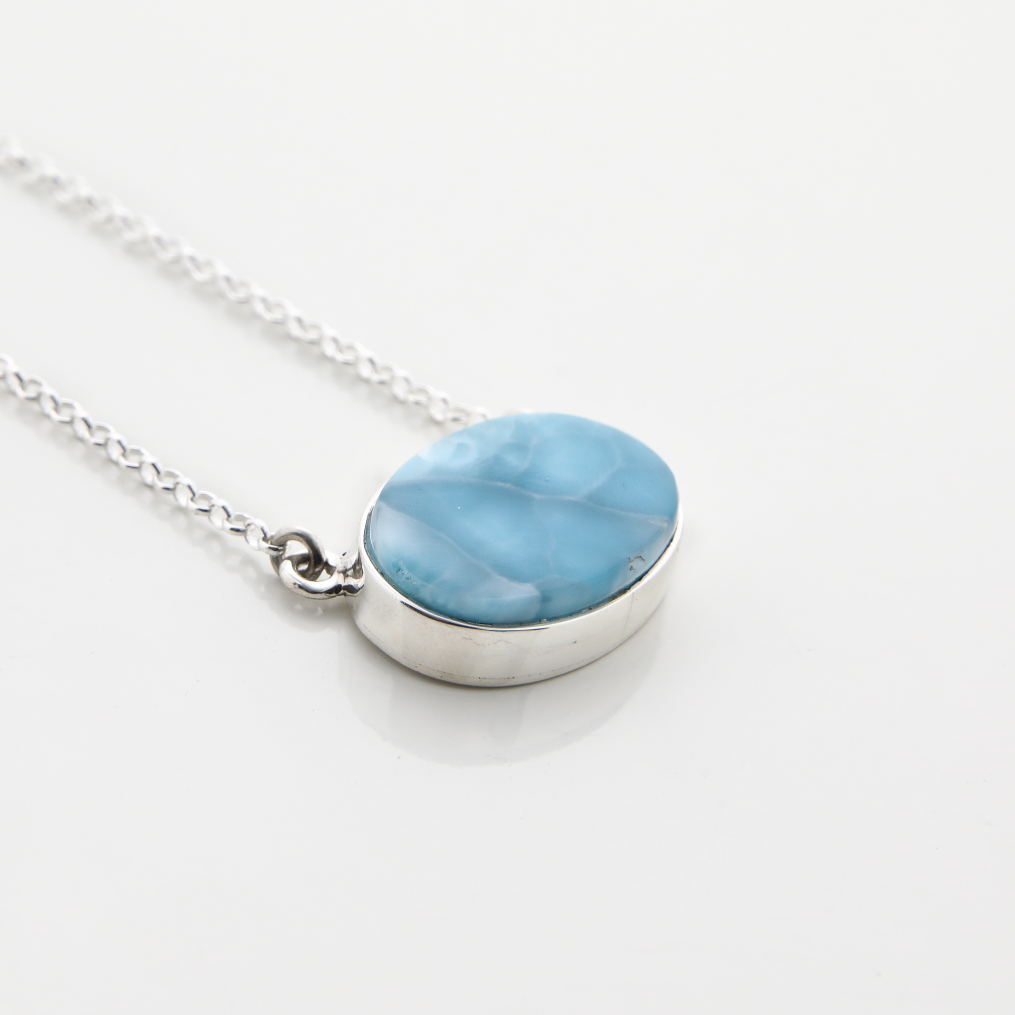 Larimar Oval Shaped Necklace