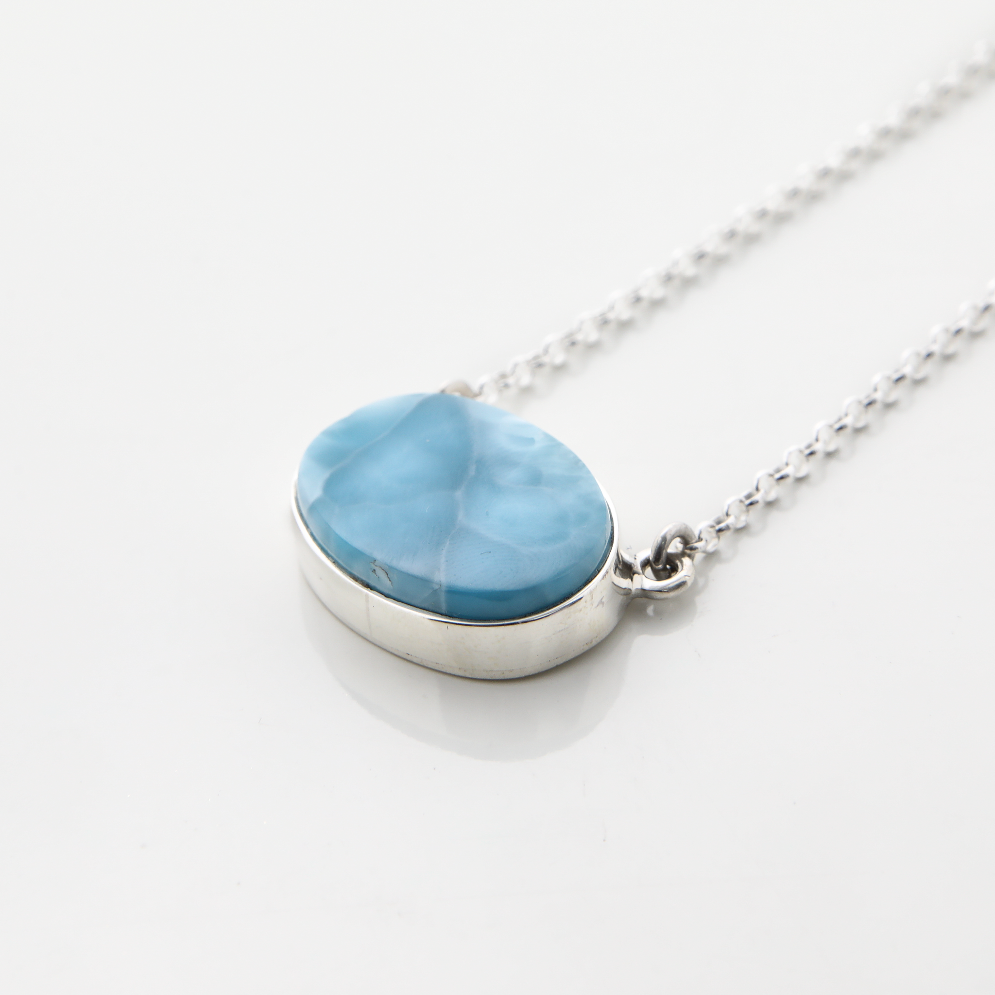 Larimar Oval Shaped Necklace