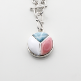 Pink Conch and Larimar Charm