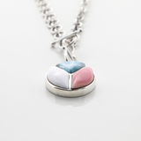 Pink Conch and Larimar Charm