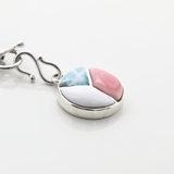 Pink Conch and Larimar Charm