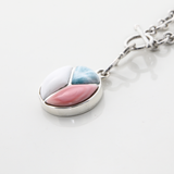 Pink Conch and Larimar Charm
