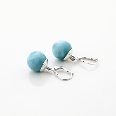 Larimar and Silver Earrings
