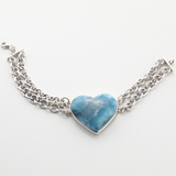 Larimar Catalina Heart Bracelet