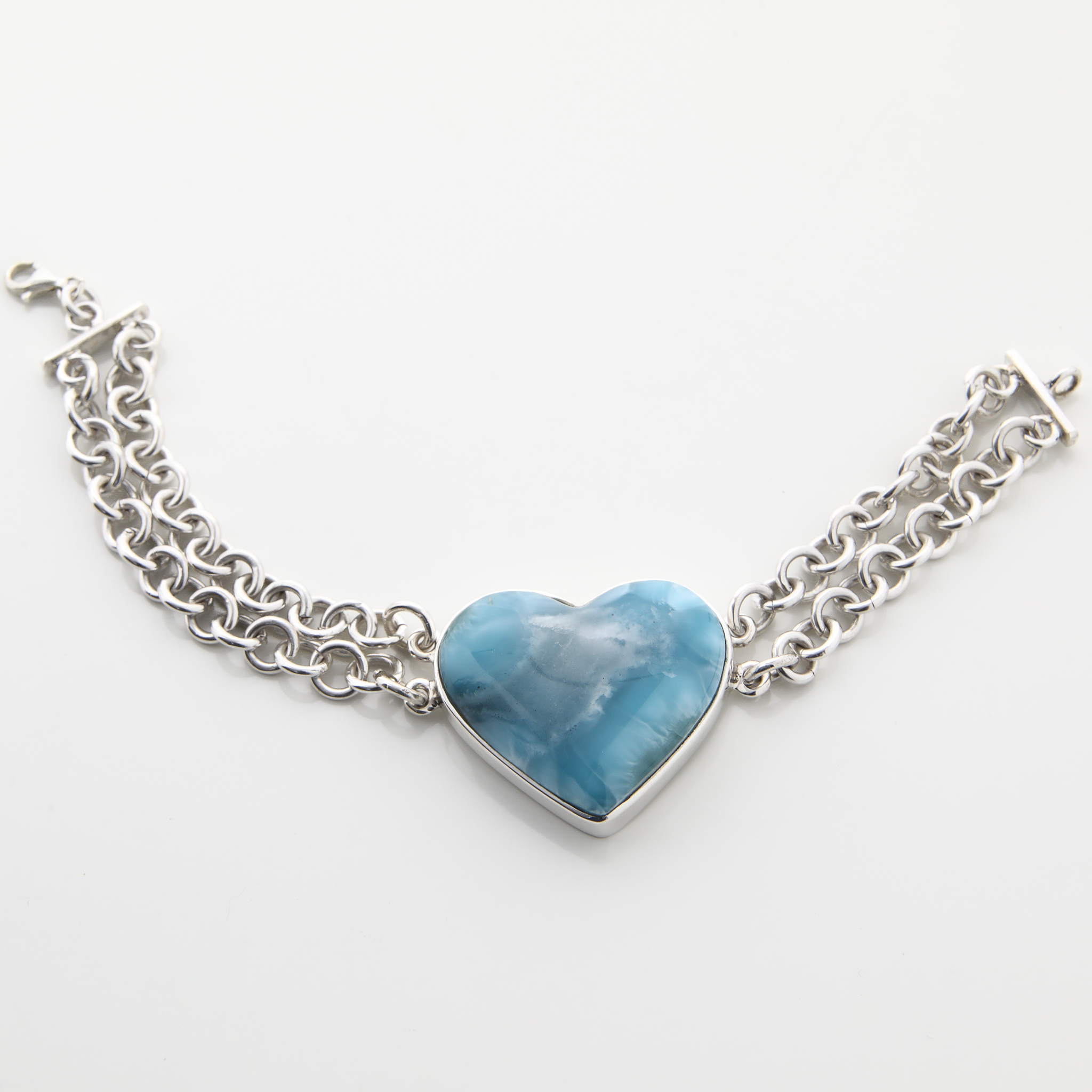 Larimar Catalina Heart Bracelet