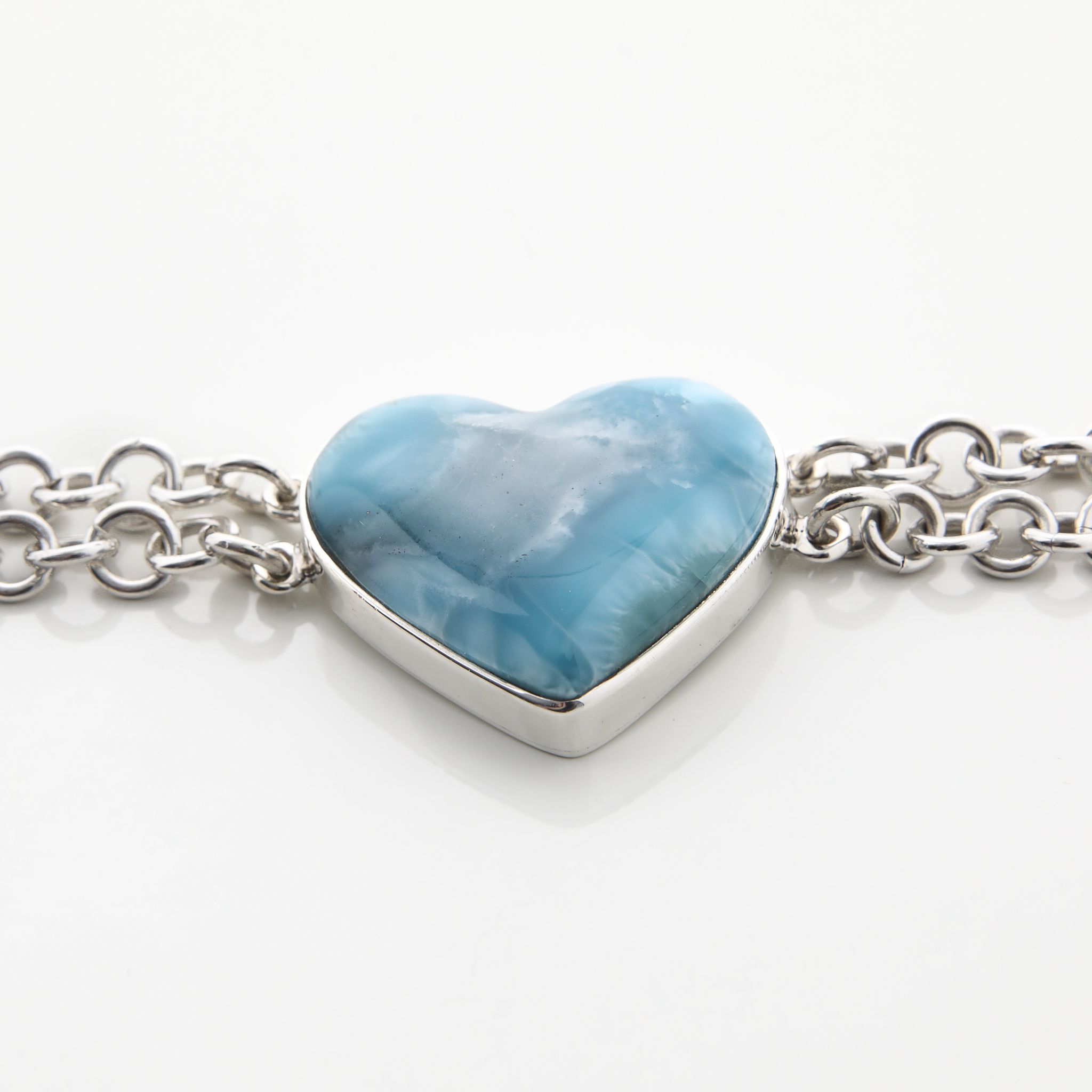 Larimar Catalina Heart Bracelet
