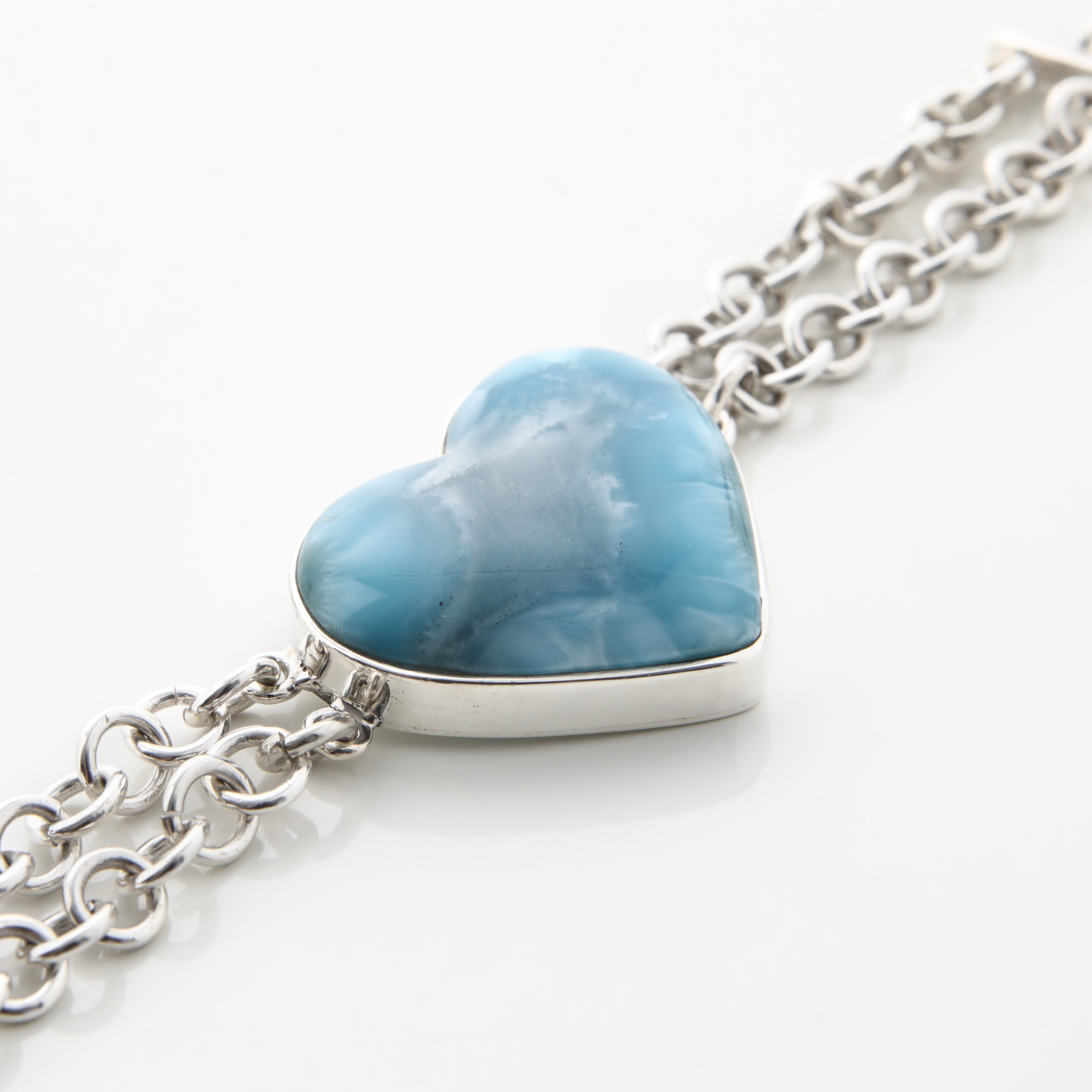 Larimar Catalina Heart Bracelet