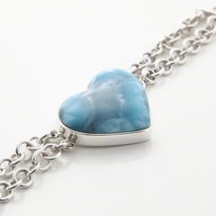 Larimar Catalina Heart Bracelet