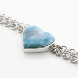 Larimar Catalina Heart Bracelet