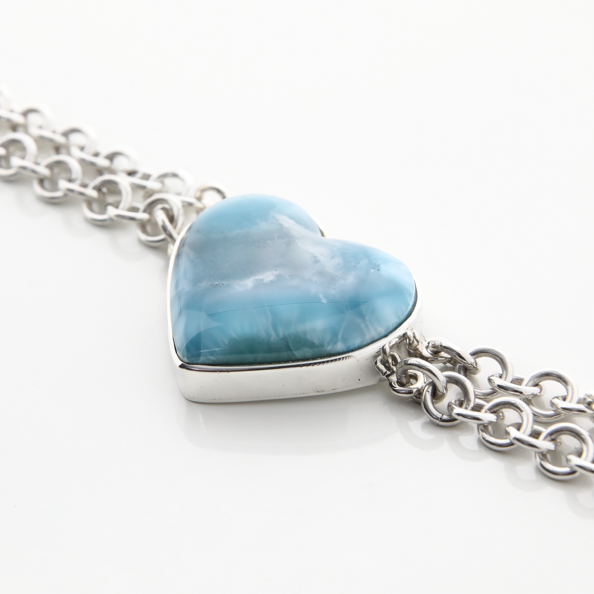 Larimar Catalina Heart Bracelet