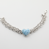 Larimar and Silver Heart Bracelet