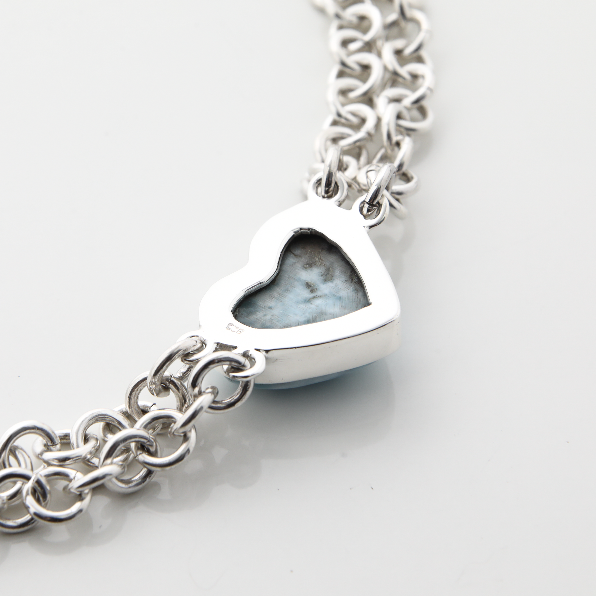Larimar and Silver Heart Bracelet