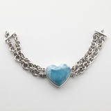 Larimar Heart Bracelet