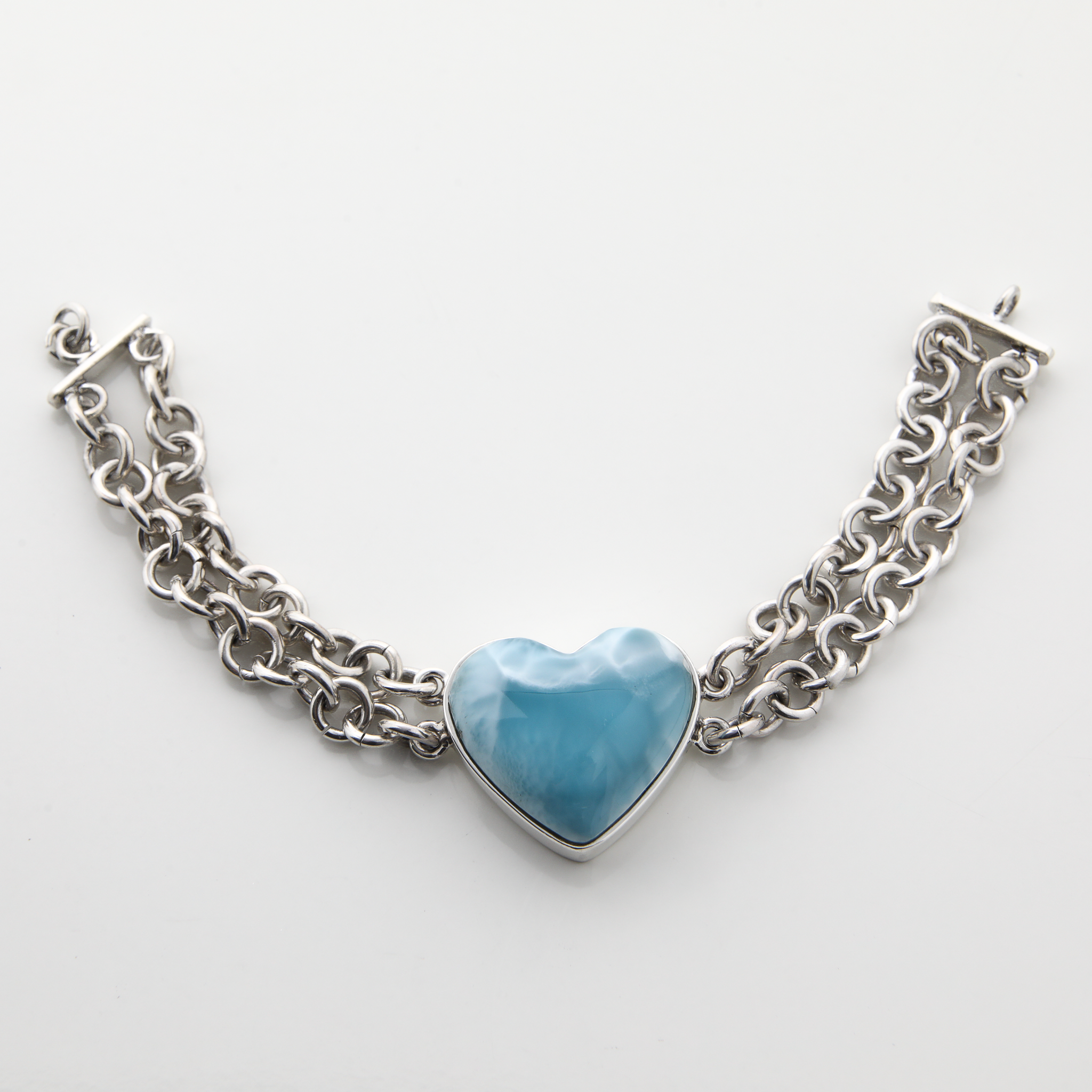 Larimar Heart Bracelet