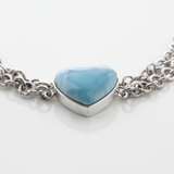 Larimar Heart Bracelet