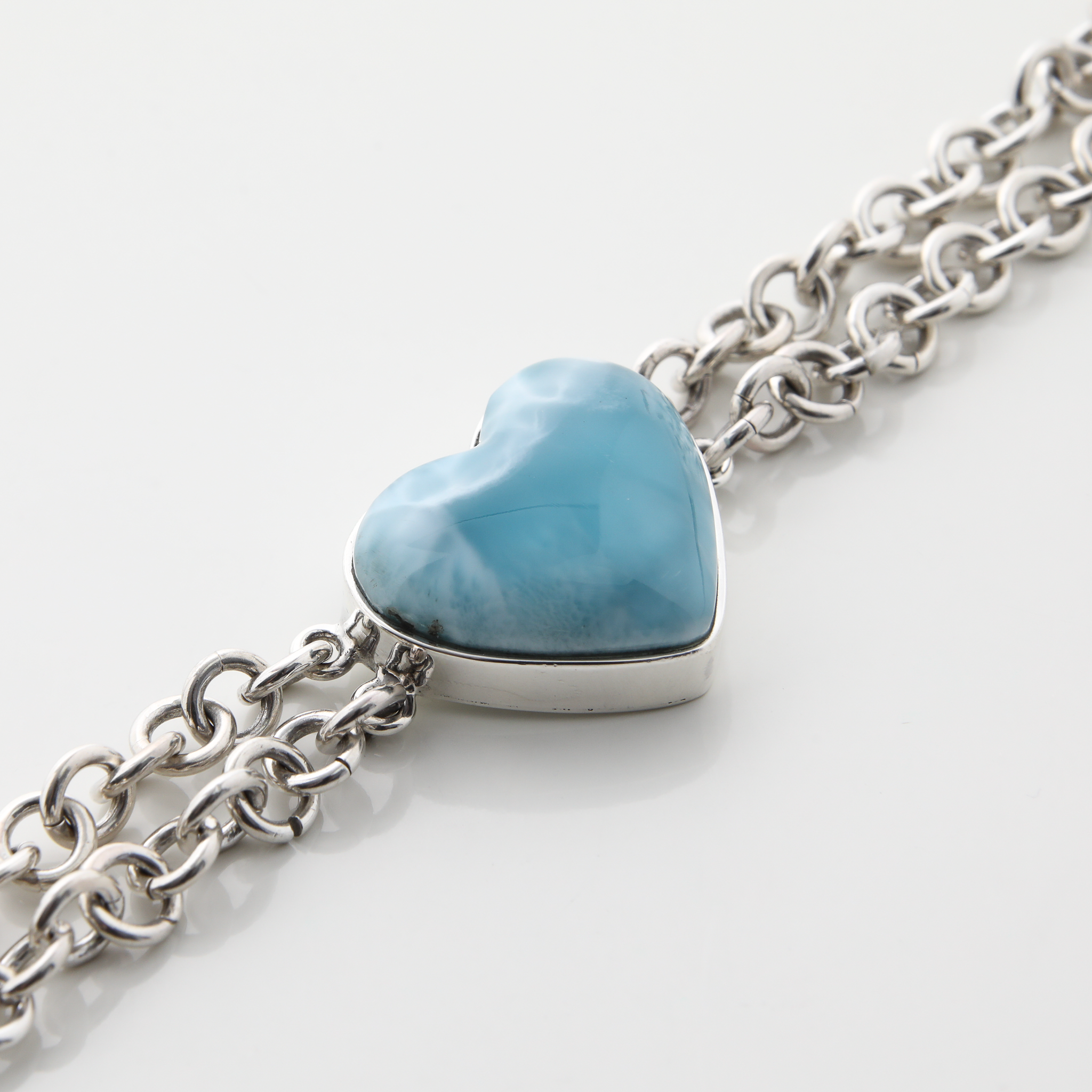 Larimar Heart Bracelet