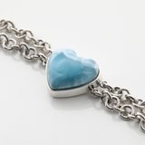 Larimar Heart Bracelet