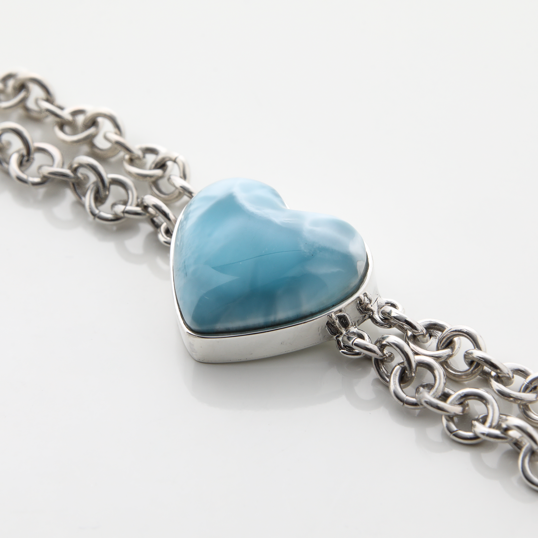 Larimar Heart Bracelet