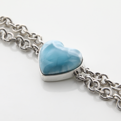 Larimar Heart Bracelet