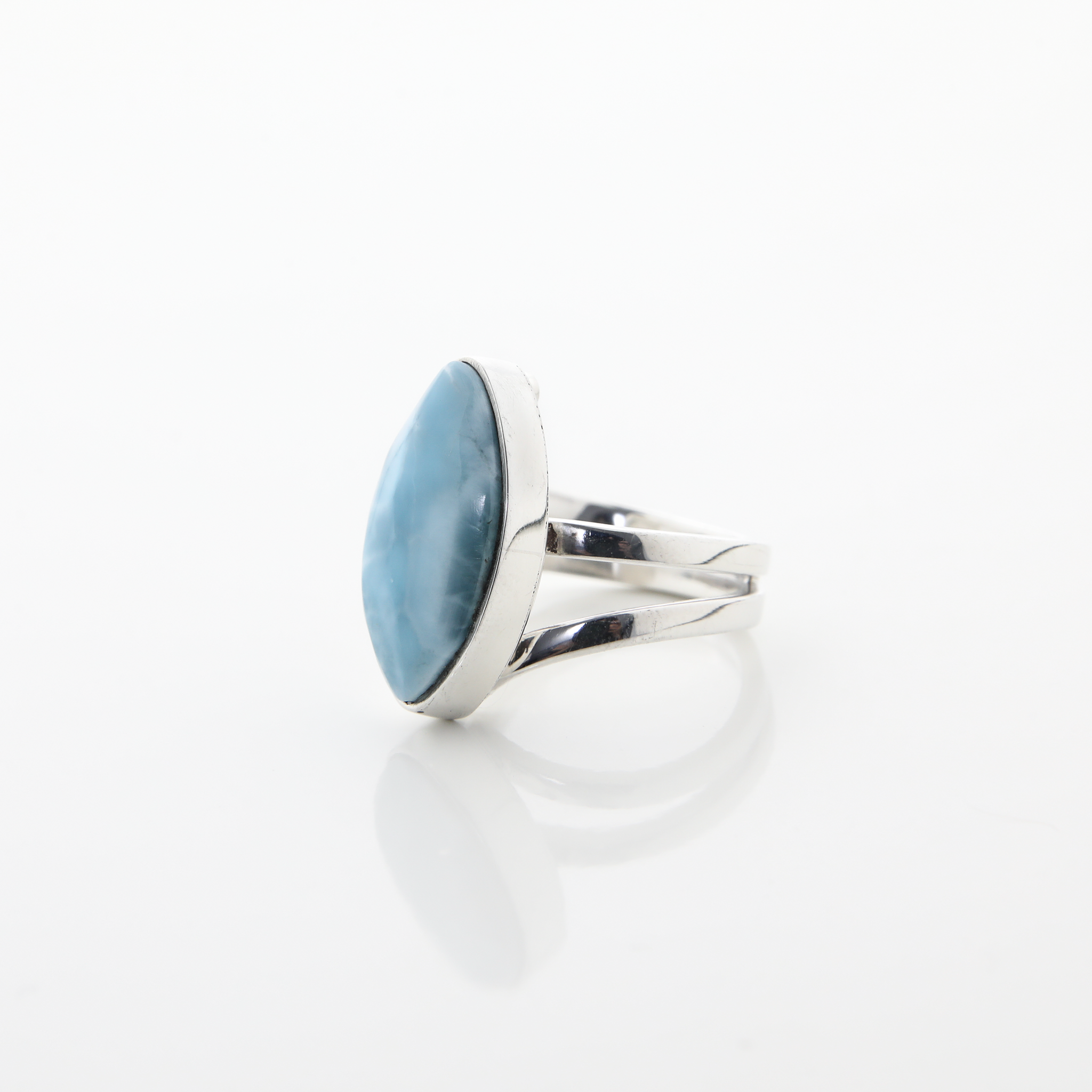 Larimar and Silver Ring Tulipán