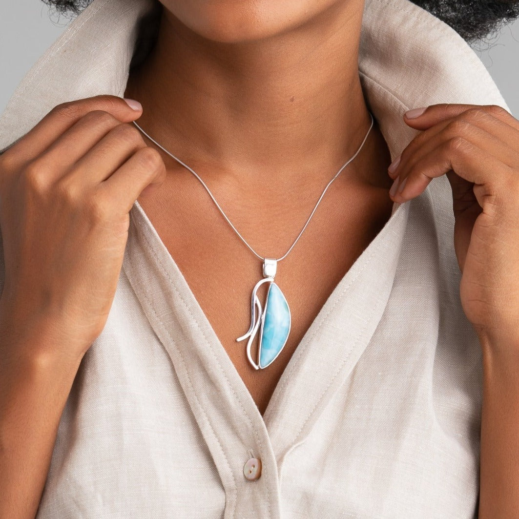 Larimar Freeform pendant