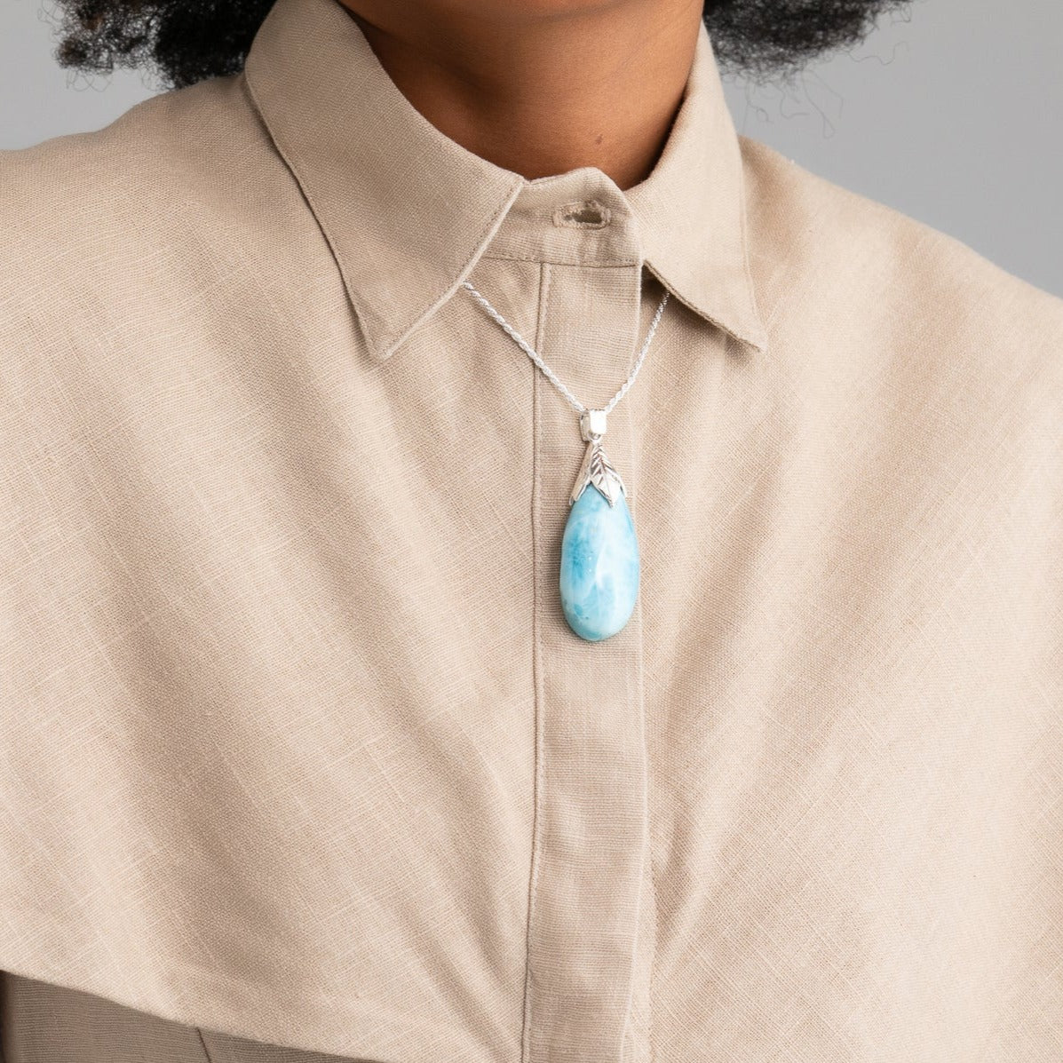 Larimar Sterling Silver Pendant
