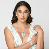 Larimar Cuff Bracelet, Esau Twins