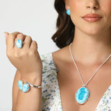 Larimar Cuff Bracelet, Esau Twins