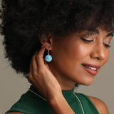 Larimar drop round earrings Keke