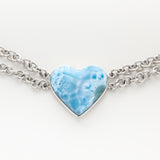 Blue Larimar Heart Bracelet Philippa