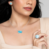 Oval Larimar Pendant Necklace
