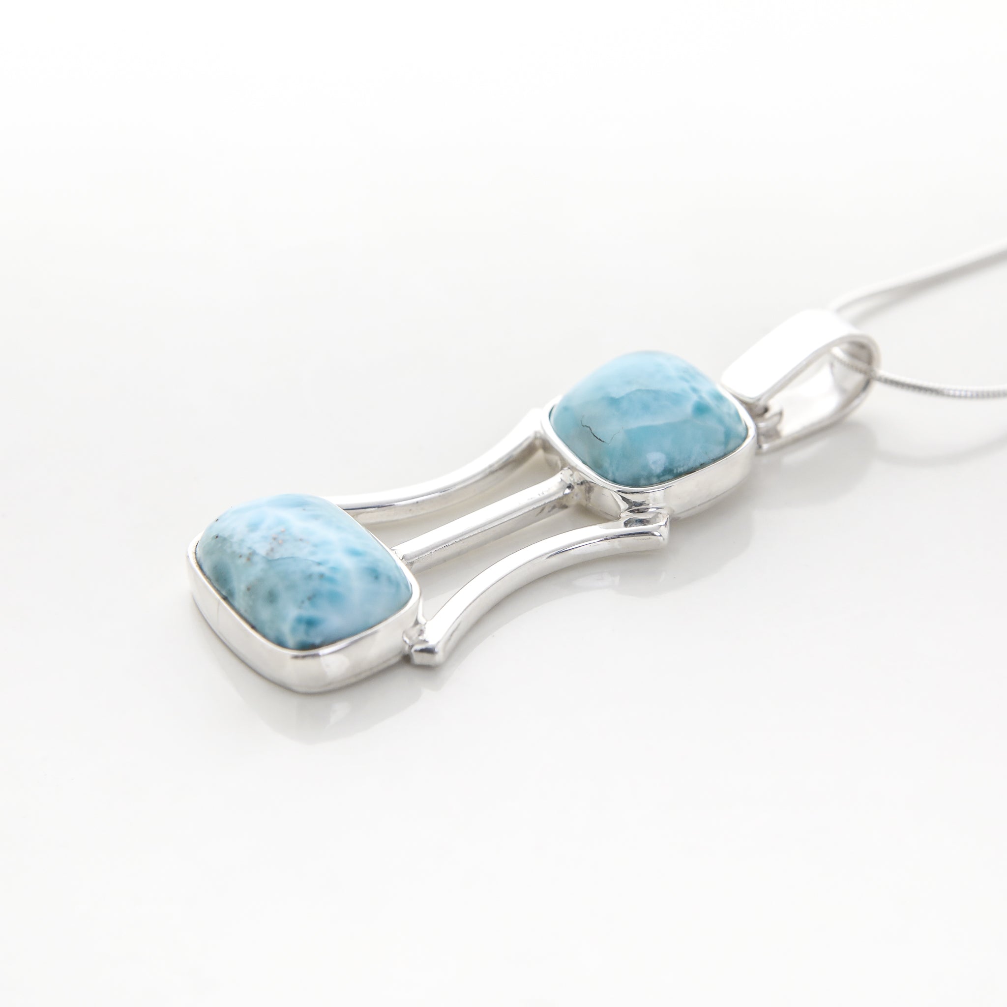 Larimar Blue Stone Pendant Francesca