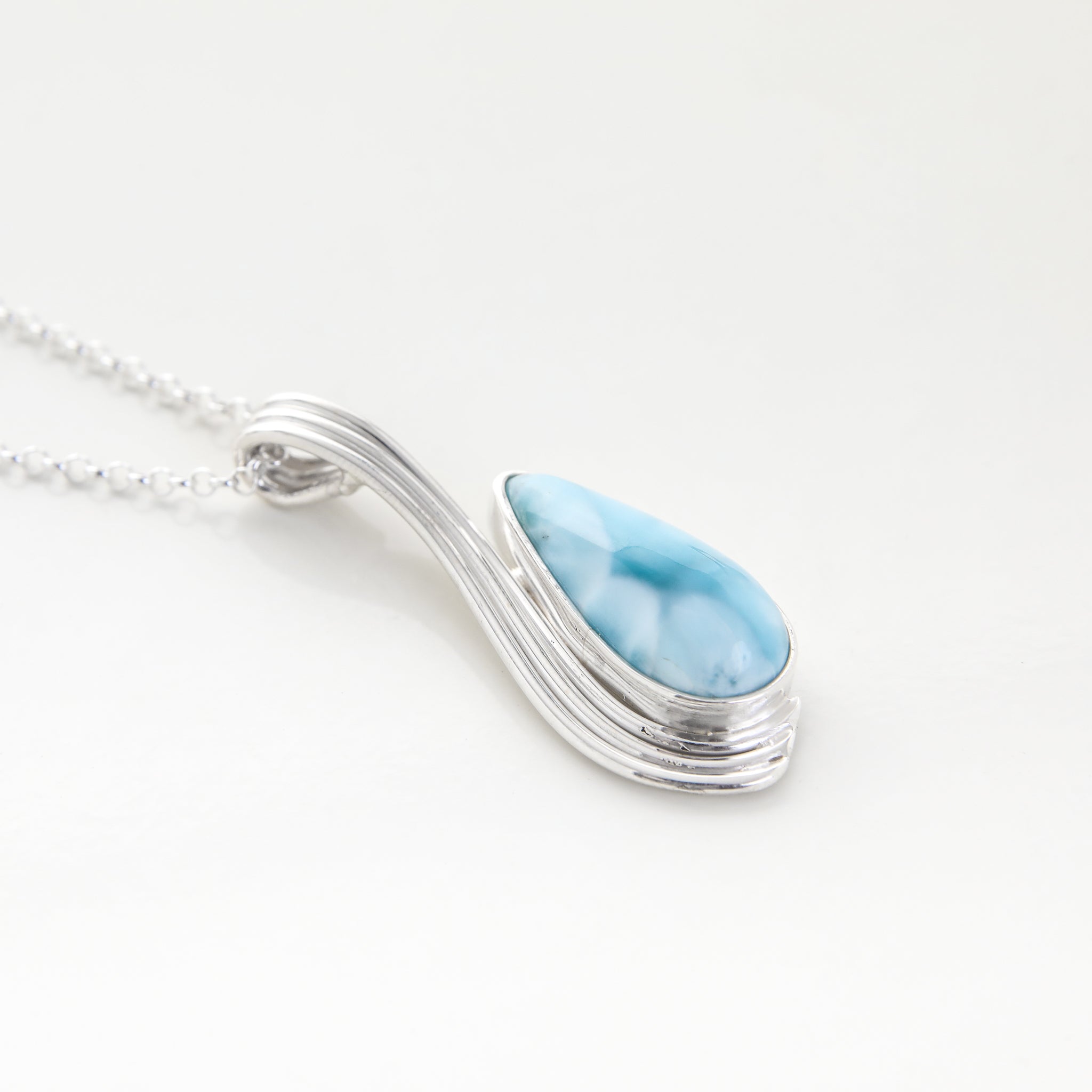 LARIMAR SILVER PENDANT EMILIA