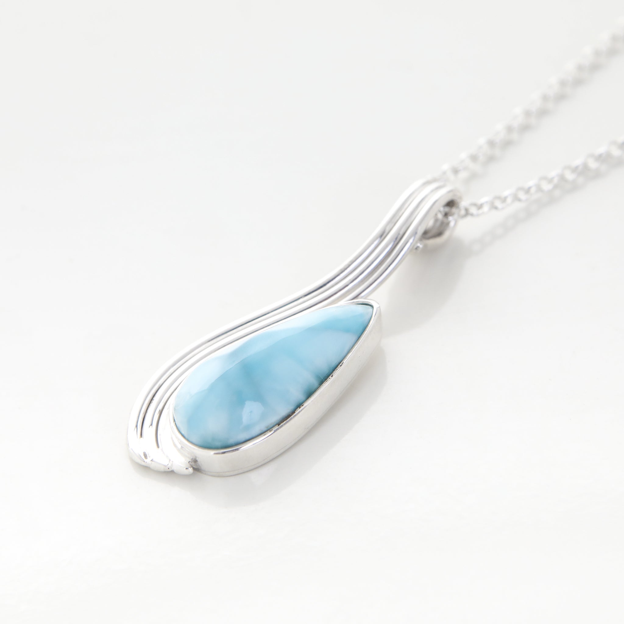 LARIMAR SILVER PENDANT EMILIA