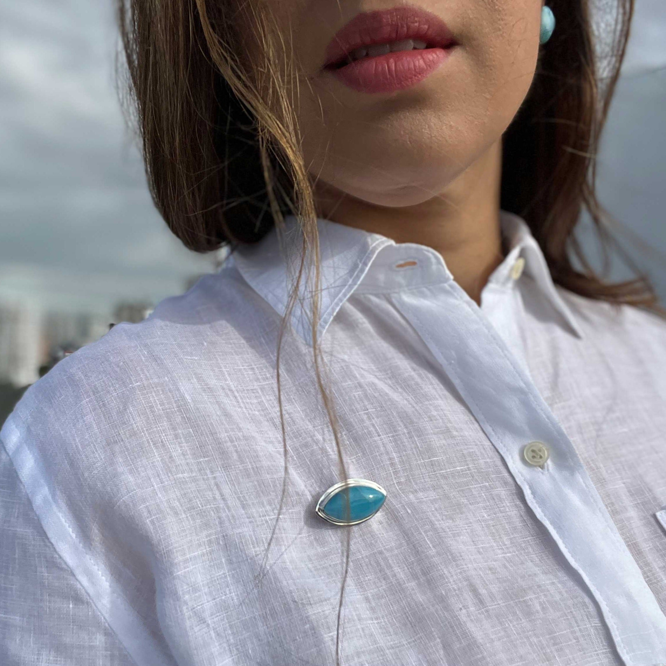 The Larimar Shop, Larimar brooch for women