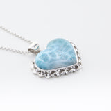 Larimar Heart Pendant, Olivia