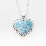 Larimar Heart Pendant, Olivia
