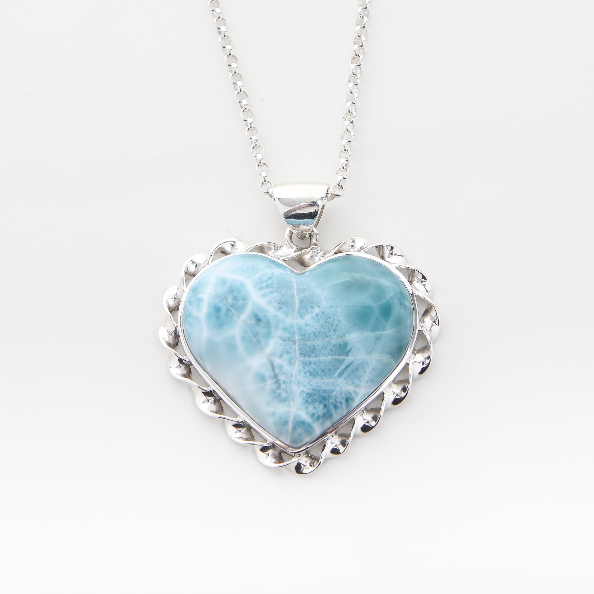 Larimar Heart Pendant, Olivia
